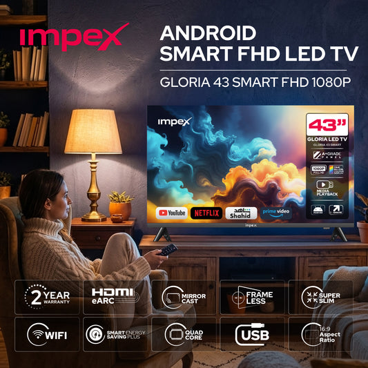 IMPEX 43 بوصة QLED FHD تلفاز جوجل (evoQ 43QLC2) التلفاز