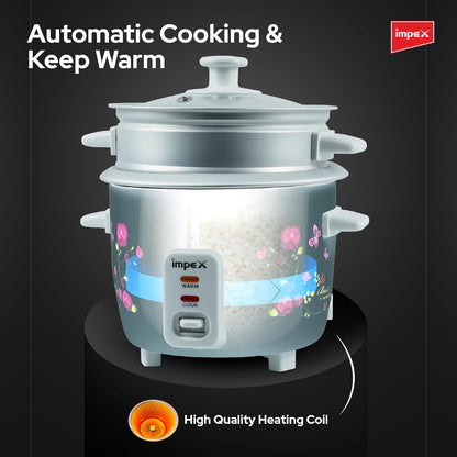 Impex Electric Rice Cooker 0.6 Ltr (RC 2805) قدر طبخ الأرز الكهربائي من إمبكس بسعة 0.6 لتر (RC 2805)