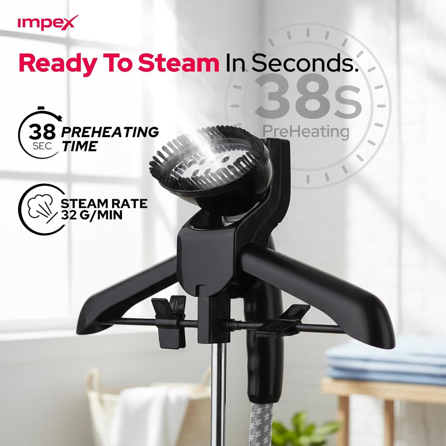 Impex Garment Steamer GSM6010 مكواه بخار علاق