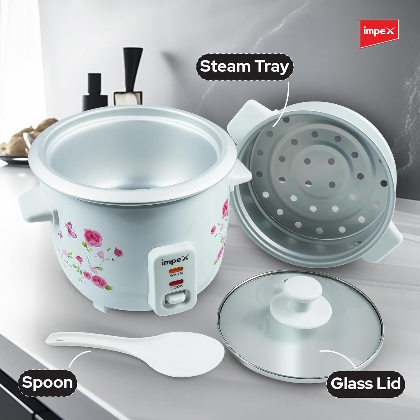 Impex Electric Rice Cooker 0.6 Ltr (RC 2805) قدر طبخ الأرز الكهربائي من إمبكس بسعة 0.6 لتر (RC 2805)