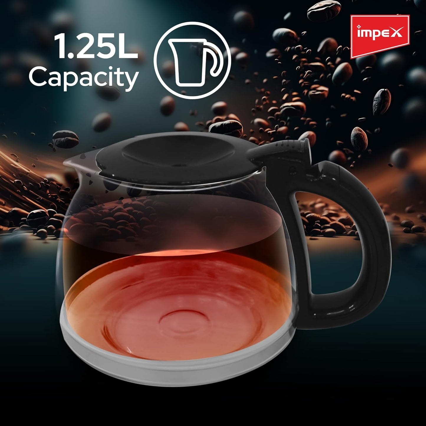 Impex 1.25L Drip Cofee Maker 800W (CM1912) صانعة القهوة بالتنقيط