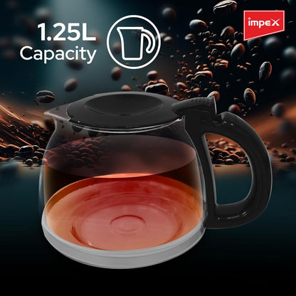Impex 1.25L Drip Cofee Maker 800W (CM1912) صانعة القهوة بالتنقيط