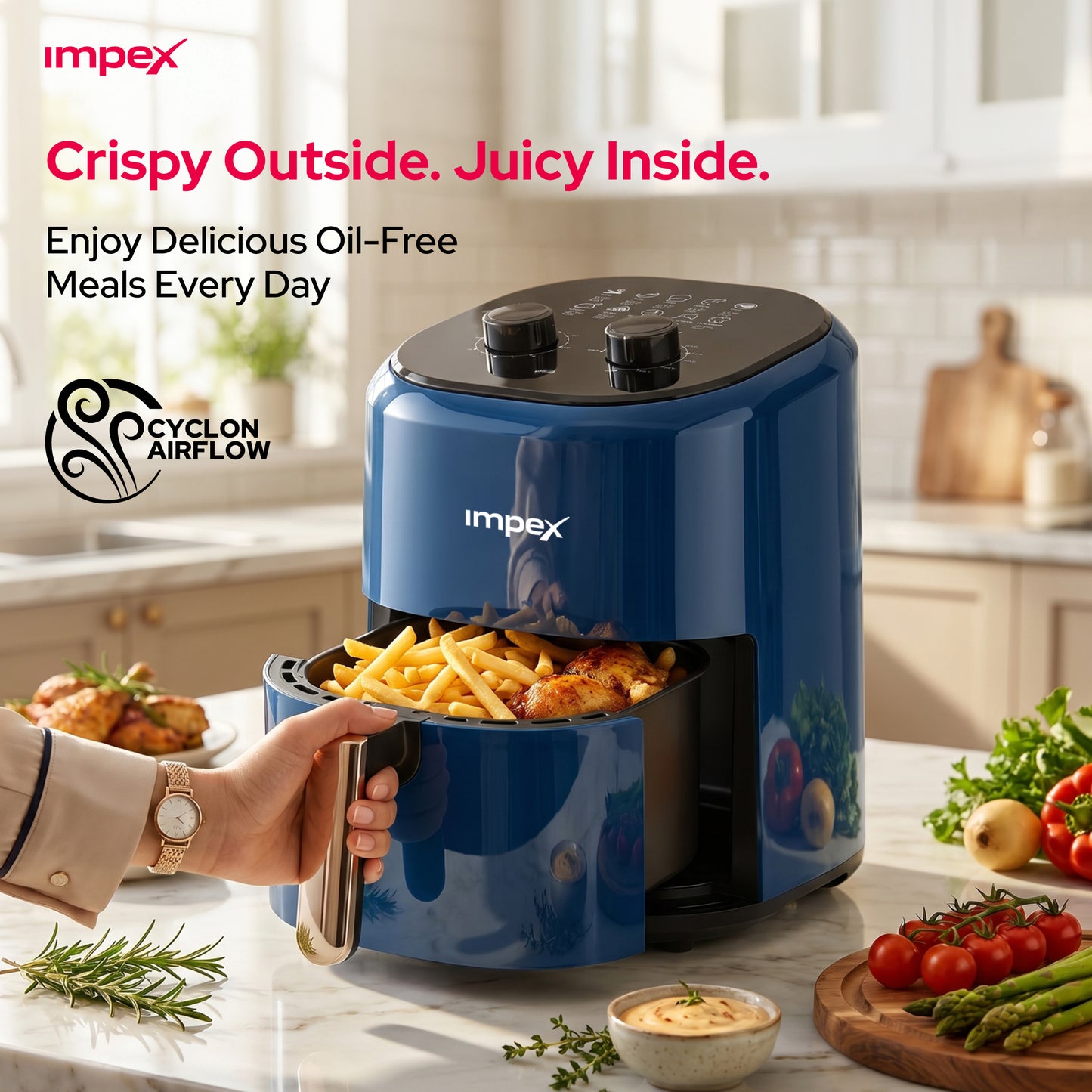 Impex 4.5 Ltr. Mechanical Air Fryer (AF4500) مقلاة هوائية