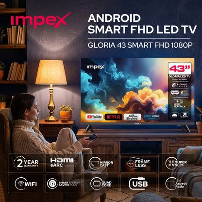 IMPEX 43 بوصة QLED FHD تلفاز جوجل (evoQ 43QLC2) التلفاز