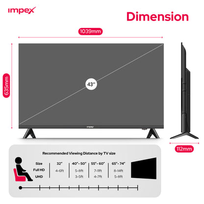 IMPEX 43 بوصة QLED FHD تلفاز جوجل (evoQ 43QLC2) التلفاز