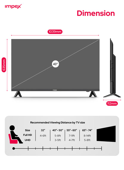 IMPEX 43 INCH FHD SMART TV (GLORIA 43 SMART)التلفاز