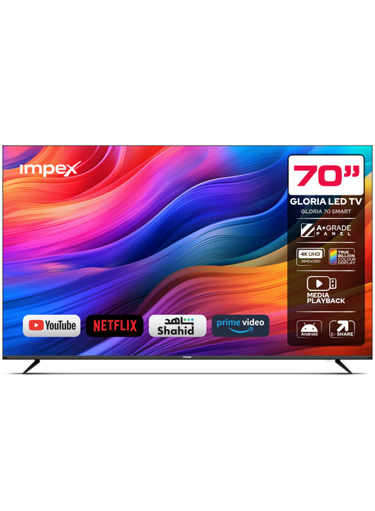IMPEX 70 بوصة تلفزيون ذكي بتقنية LED فائق الدقة 4K (GLORIA 70 SMART)
