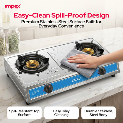 Impex 2Br SS LP Gas Stove IGS 124 موقد غاز