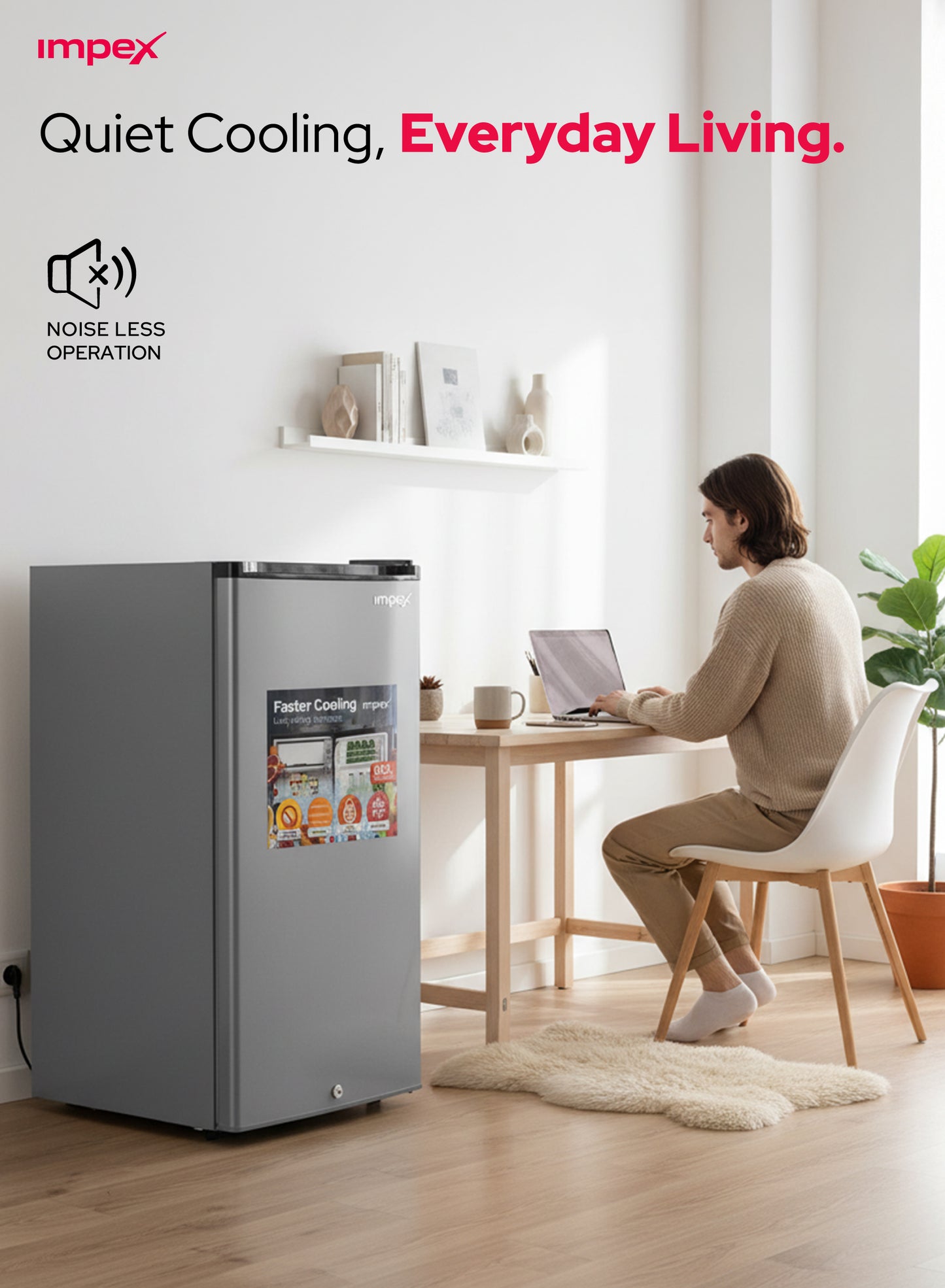 Impex 90L Single Door Refrigerator (IMRF140C) ثلاجة