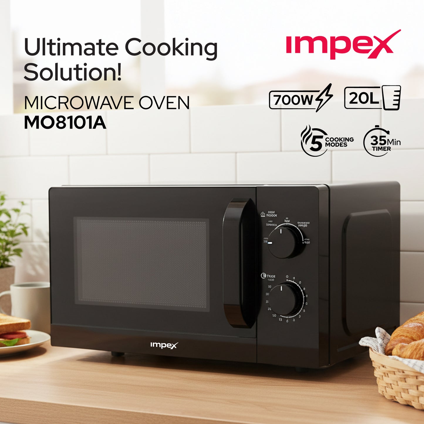 Impex 20Ltr Microwave Oven MO 8101A فرن المايكرويف