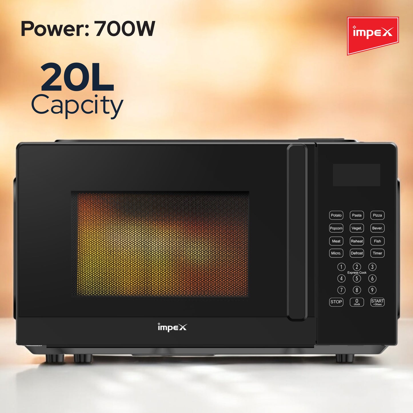Impex 20Ltr Digital Microwave Oven 700W (MO8101DB) فرن المايكرويف