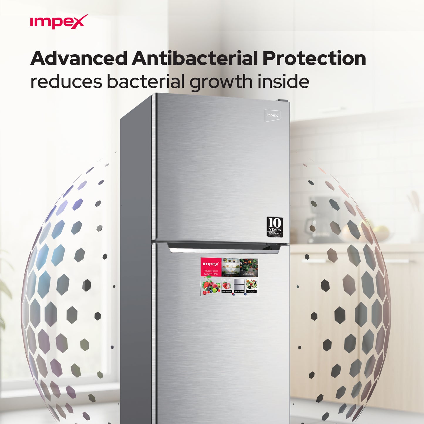 Impex 270L No Frost Inverter Refrigerator (IRF250S) ثلاجة