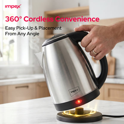Impex Electric Kettle 1.8 ltr SS Steamer 1803 غلاية كهربائية